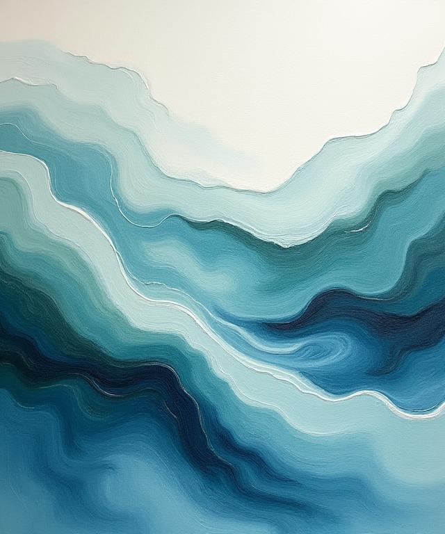 川の流れのように滑らかな創造性を表す抽象画。